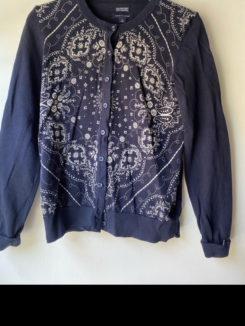 Tommy Hilfiger Bandana 100% Pima cotton cardigan